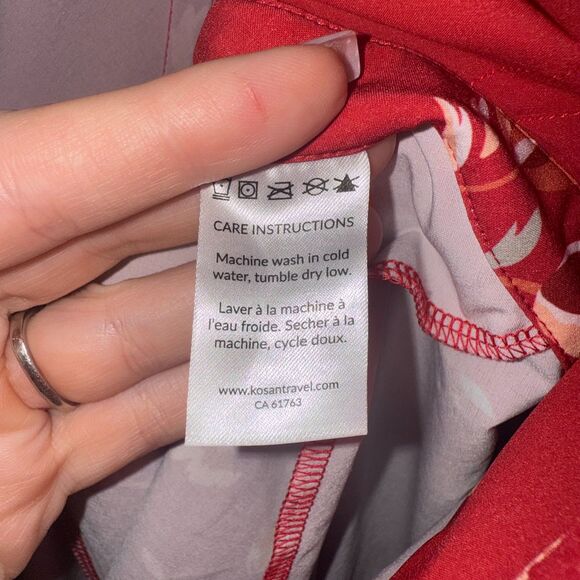 KOSAN Travel Co. Go Travel Wrap Dress - Red Florals L - Picture 13 of 13